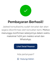 Konfirmasi pembayaran berhasil
